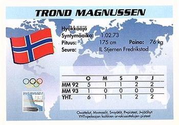 1994 Semic Jääkiekkokortit Keräilysarja (Finnish) #265 Trond Magnussen Back