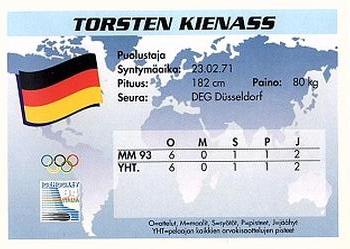 1994 Semic Jääkiekkokortit Keräilysarja (Finnish) #274 Torsten Kienass Back