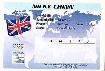 1994 Semic Jääkiekkokortit Keräilysarja (Finnish) #318 Nicky Chinn Back