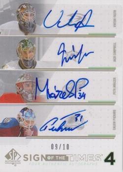 2013-14 SP Authentic - Sign of the Times 4 #SOT4-ROOKG Viktor Fasth / Jack Campbell / Petr Mrazek / Calvin Pickard Front