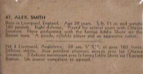 1933-34 British Consols (V129) #47 Alex Smith Back