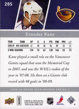 2009-10 Upper Deck #205 Evander Kane Back