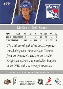 2009-10 Upper Deck #206 Michael Del Zotto Back