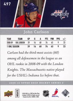 2009-10 Upper Deck #497 John Carlson Back