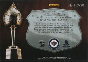 2013-14 Panini Contenders - Hart Contenders #HC-20 Evander Kane Back