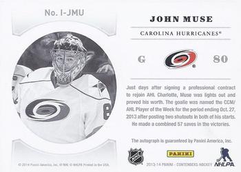 2013-14 Panini Contenders - NHL Ink #I-JMU John Muse Back