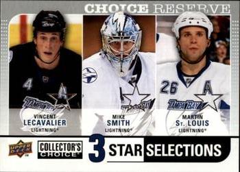 2008-09 Collector's Choice - Choice Reserve #277 Vincent Lecavalier / Mike Smith / Martin St. Louis Front
