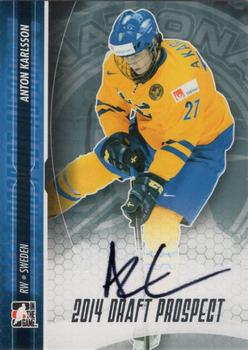 2014 In The Game Draft Prospects - Autographs #A-AKA1 Anton Karlsson Front