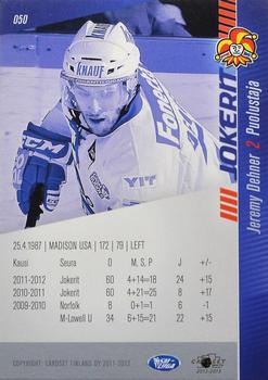 2012-13 Cardset Finland #050 Jeremy Dehner Back