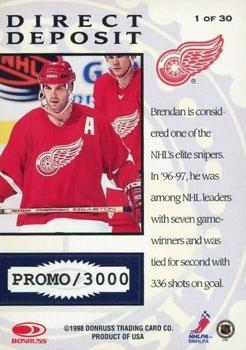 1997-98 Donruss Priority - Direct Deposit Promos #1 Brendan Shanahan Back