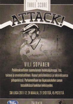 2012-13 Cardset Finland - Three Score Attack #TSA 10 Vili Sopanen Back