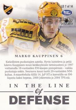 2012-13 Cardset Finland - In the Line of Defence #LD 7 Marko Kauppinen Back