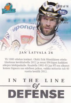 2012-13 Cardset Finland - In the Line of Defence #LD 10 Jan Latvala Back