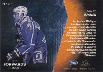 2012-13 Cardset Finland - Best Forwards #BF 5 Janne Ojanen Back