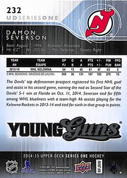 2014-15 Upper Deck #232 Damon Severson Back