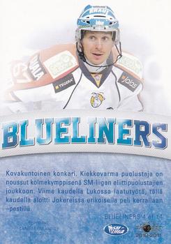 2010-11 Cardset Finland - Blueliners #BLUEL. 4 Tommi Kovanen Back