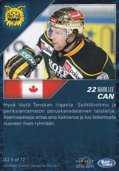 2010-11 Cardset Finland - International Stars 2 #IS2 4 Mark Lee Back