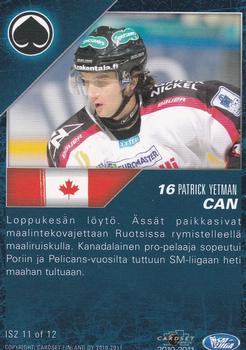 2010-11 Cardset Finland - International Stars 2 #IS2 11 Patrick Yetman Back