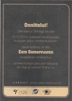 2013-14 Cardset Finland - Signature #NNO Eero Somervuori Back