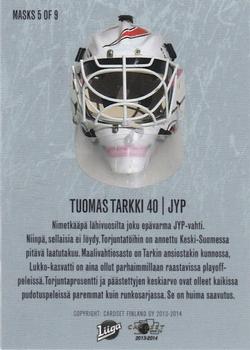 2013-14 Cardset Finland - Masks #MASKS 5 Tuomas Tarkki Back