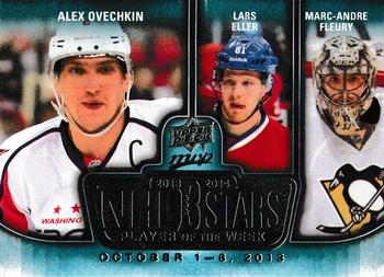 2014-15 Upper Deck MVP - NHL 3 Stars Player of the Week #3SW-10.07.13 Alex Ovechkin / Lars Eller / Marc-Andre Fleury Front