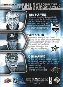 2014-15 Upper Deck MVP - NHL 3 Stars Player of the Week #3SW-11.18.13 Ben Scrivens / Tyler Seguin / Josh Harding Back