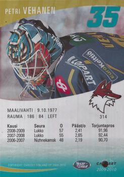 2009-10 Cardset Finland #314 Petri Vehanen Back