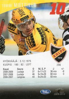 2009-10 Cardset Finland #296 Tommi Miettinen Back