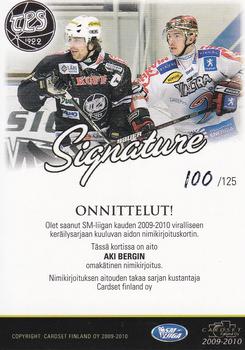 2009-10 Cardset Finland - Signature #NNO Aki Berg Back