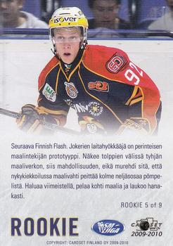 2009-10 Cardset Finland - Rookie #ROOKIE 5 Teemu Pulkkinen Back
