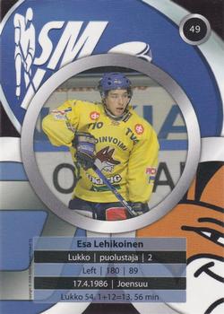2008-09 Cardset Finland #49 Esa Lehikoinen Back