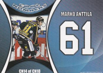 2008-09 Cardset Finland - Cool Numbers Blue #CN14 Marko Anttila Back