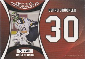 2008-09 Cardset Finland - Cool Numbers Red #CN04 Bernd Brückler Back