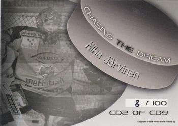 2008-09 Cardset Finland - Chasing the Dream Silver #CD2 Mika Järvinen Back