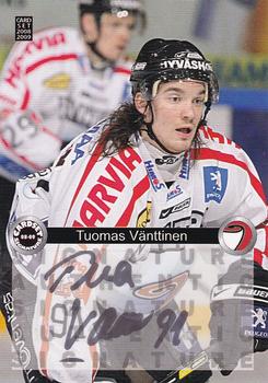 2008-09 Cardset Finland - Signature Sensations #TV Tuomas Vänttinen Front