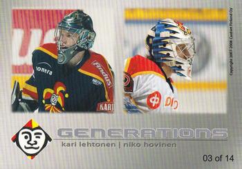 2007-08 Cardset Finland - Generations #03 Kari Lehtonen / Niko Hovinen Back