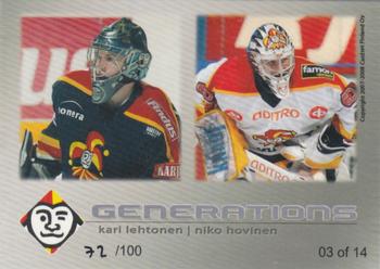 2007-08 Cardset Finland - Generations - Variations 1 #03 Kari Lehtonen / Niko Hovinen Back