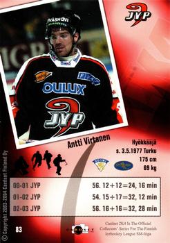 2003-04 Cardset Finland #83 Antti Virtanen Back