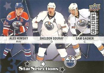 2009-10 Collector's Choice #212 Sam Gagner / Sheldon Souray / Ales Hemsky Front