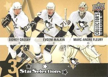2009-10 Collector's Choice #224 Sidney Crosby / Evgeni Malkin / Marc-Andre Fleury Front