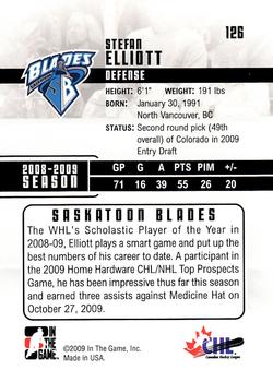 2009-10 In The Game Heroes and Prospects #126 Stefan Elliott Back