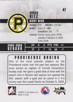 2009-10 In The Game Heroes and Prospects #47 Byron Bitz Back