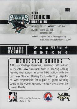 2009-10 In The Game Heroes and Prospects #166 Benn Ferriero Back