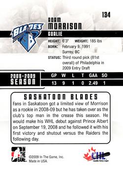 2009-10 In The Game Heroes and Prospects #134 Adam Morrison Back