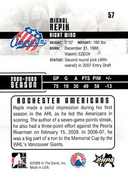 2009-10 In The Game Heroes and Prospects #57 Michal Repik Back