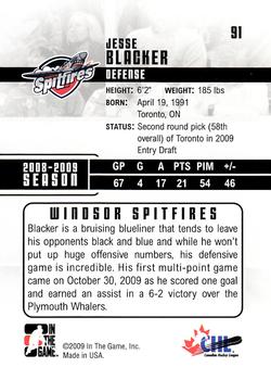 2009-10 In The Game Heroes and Prospects #91 Jesse Blacker Back