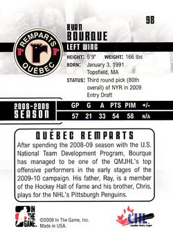 2009-10 In The Game Heroes and Prospects #98 Ryan Bourque Back