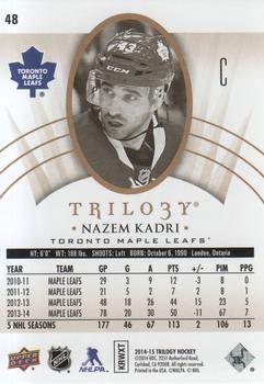2014-15 Upper Deck Trilogy #48 Nazem Kadri Back