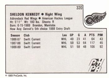 1989-90 ProCards AHL #320 Sheldon Kennedy Back