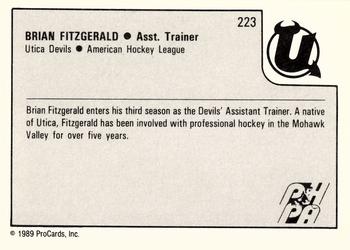 1989-90 ProCards AHL #223 Brian Fitzgerald Back